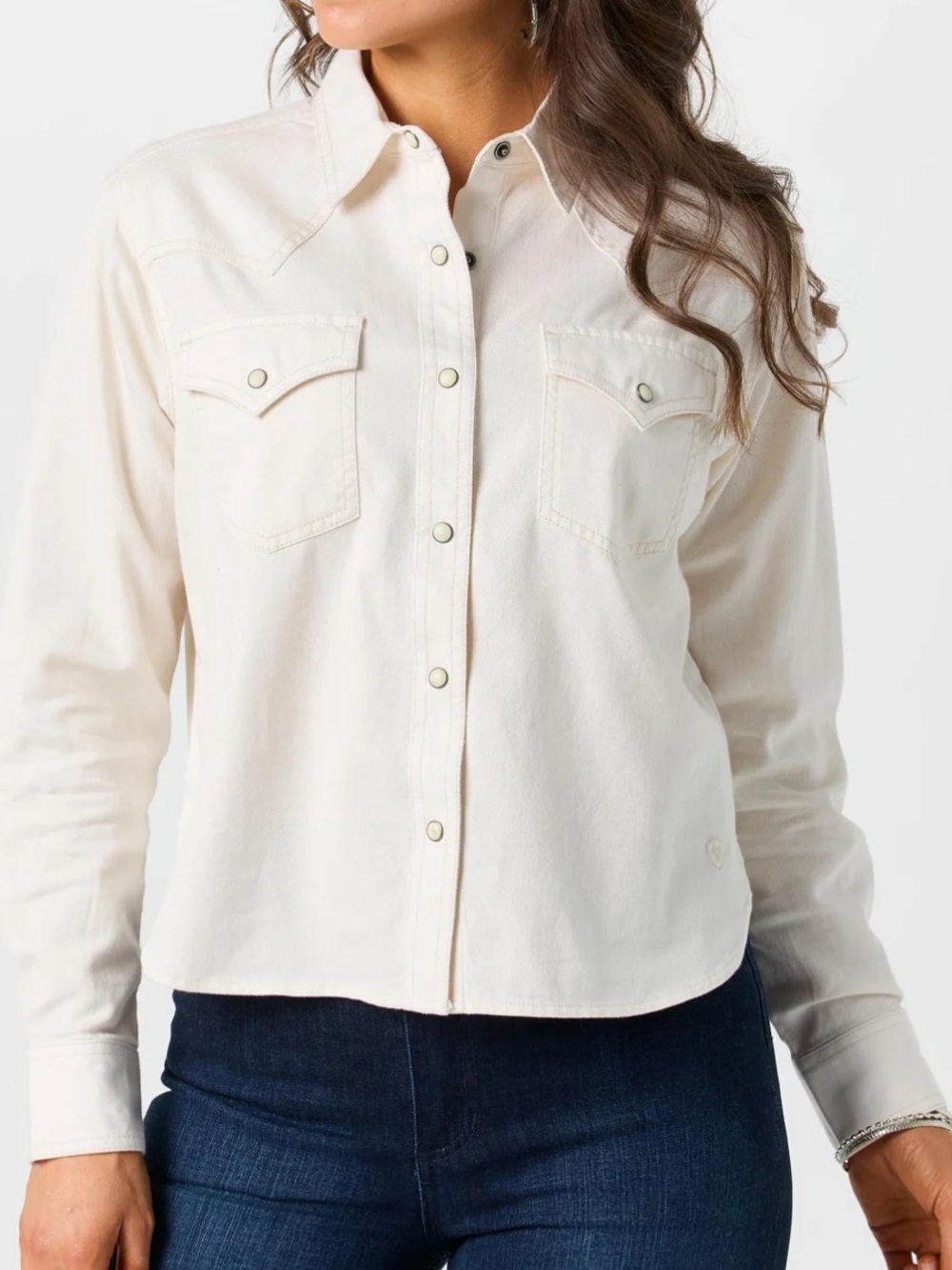 Ariat Cream Long-Sleeve Snap Button Western Shirt Size Small *Reposhing